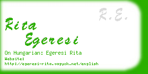 rita egeresi business card